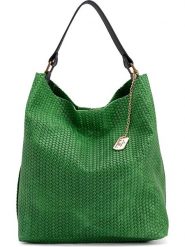 Anna Morellini Skórzana torebka "Sebastiana" w kolorze zielonym - 38 x 36 x 14 cm rozmiar: onesize. Zielone torby na ramię Anna Morellini, bez wzorów, z materiału, na ramię, bez dodatków. Za 295.95 zł.