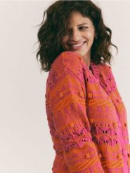 Wzorzysty kardigan z bawełną - wielobarwny. Kardigany Reserved, l, bez wzorów, z bawełny. Za 199.99 zł.