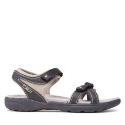 Sandały CMP. Czarne sandały CMP, bez wzorów, sportowe, bez obcasa, bez zapięcia. Za 129.99 zł.