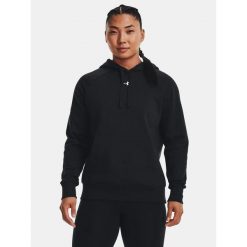 Bluza fitness damska UNDER ARMOUR Rival Fleece z kapturem. Czarne bluzy Under Armour, l, bez wzorów, z kapturem. Za 165.04 zł.