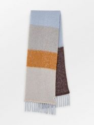 Becksöndergaard Szal w kolorze błękitno-brązowym - 200 x 35 cm rozmiar: onesize. Brązowe szaliki Becksöndergaard, bez wzorów, z materiału. Za 295.99 zł.