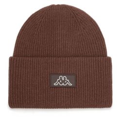 Czapka Kappa. Brązowe czapki Kappa, bez wzorów. Za 59.99 zł.