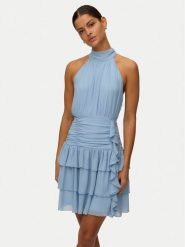 Vero Moda Sukienka koktajlowa Serena 10348178 Niebieski jasny Regular Fit. Niebieskie sukienki Vero Moda, xs, bez wzorów, z syntetyku, wizytowe, bez kołnierzyka, bez ramiączek. Za 249.99 zł.