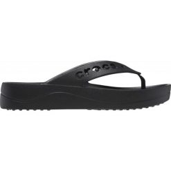 Klapki basenowe damskie Crocs Baya Platform. Czarne klapki Crocs, bez wzorów, bez obcasa. Za 221.28 zł.