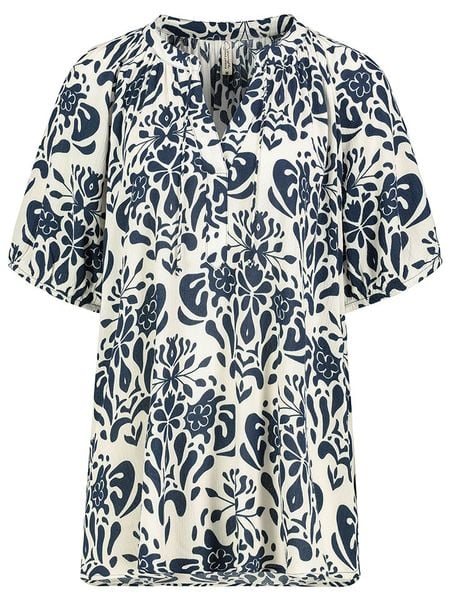 Eight2Nine Bluzka w kolorze biało-granatowym rozmiar: M. Białe bluzki Eight2Nine, m, bez wzorów, z wiskozy, bez kołnierzyka, bez ramiączek. Za 57.06 zł.