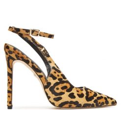Szpilki Marciano Guess. Brązowe sandały Marciano Guess, z aplikacjami, bez obcasa, na szpilce, bez zapięcia. Za 979.99 zł.