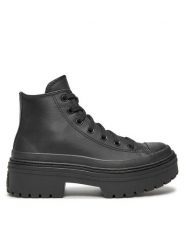 Converse Botki Chuck Taylor All Star Lugged Heel Leather Platform A10369C Czarny. Czarne botki Converse, bez wzorów, ze skóry, bez obcasa, na płaskiej podeszwie, bez zapięcia. Za 469.99 zł.