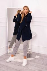 Bluza ocieplana z asymetrycznym suwakiem granatowa. Bluzy KESI, l, bez wzorów, z bawełny, bez kaptura. Za 238.37 zł.