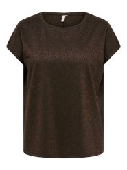 ONLY Carmakoma Bluzka w kolorze brązowym rozmiar: L-50/52. Brązowe bluzki Only Carmakoma, l, bez wzorów, bez kołnierzyka, bez ramiączek. Za 109.95 zł.