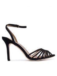 LAUREN RALPH LAUREN Sandały 802P15738001 Czarny. Czarne sandały Lauren Ralph Lauren, bez wzorów, ze skóry, bez obcasa, na szpilce, bez zapięcia. Za 769.99 zł.
