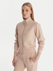 Guess Bluza V2YQ17 K7UW2 Beżowy Regular Fit. Brązowe bluzy Guess, xxs, z aplikacjami, z wiskozy, bez kaptura. Za 369.99 zł.