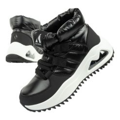Buty zimowe śniegowce damskie Skechers Uno. Czarne trapery i śniegowce Skechers, z materiału, przed kolano. Za 269.00 zł.