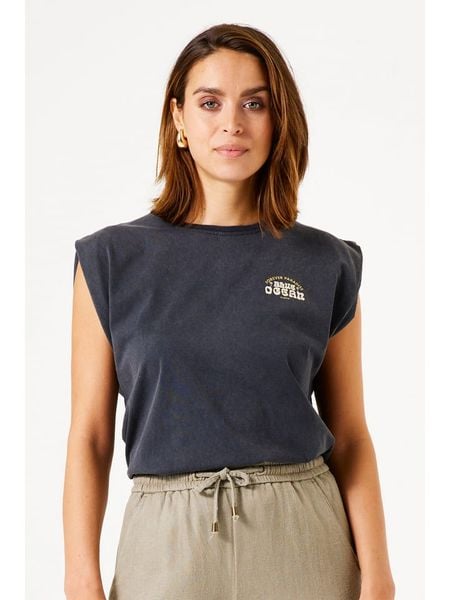 Garcia Koszulka w kolorze antracytowym rozmiar: XS. Czarne bluzki Garcia, xs, bez wzorów, z bawełny, bez kołnierzyka, bez ramiączek. Za 74.28 zł.