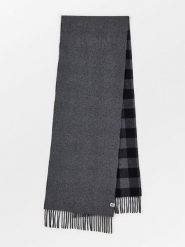 Becksöndergaard Wełniany szal w kolorze ciemnoszarym - 220 x 37 cm rozmiar: onesize. Czarne szaliki Becksöndergaard, bez wzorów, z materiału. Za 217.99 zł.