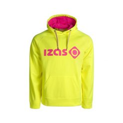Bluza z kapturem unisex DUERO V4 z logo i kieszenią z przodu. Żółte bluzy Izas, na zimę, l, bez wzorów, z kapturem. Za 182.57 zł.
