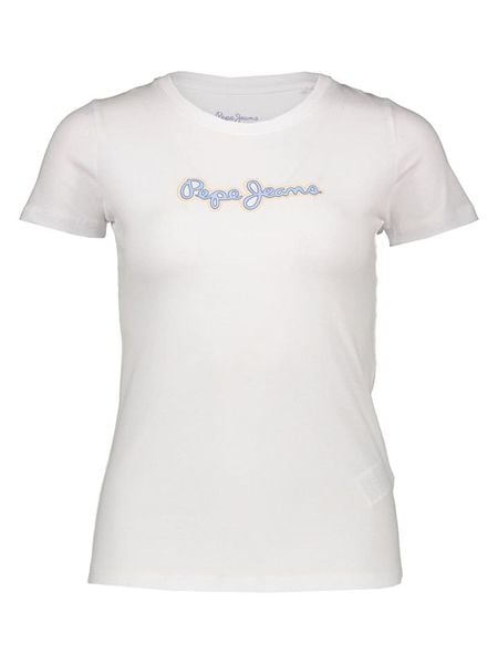 Pepe Jeans Koszulka w kolorze białym rozmiar: XL. Białe bluzki Pepe Jeans, xl, bez wzorów, z jeansu, bez kołnierzyka, bez ramiączek. Za 109.95 zł.