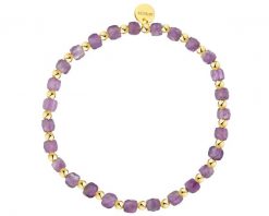 Bransoletka z mosiądzu pozłacana z ametystami. Bransoletki Artelioni, z ametystem, pozłacane. Za 119.00 zł.