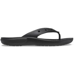 Japonki damskie Crocs Classic Flip. Czarne klapki Crocs, bez wzorów, z materiału, bez obcasa. W wyprzedaży za 196.65 zł.