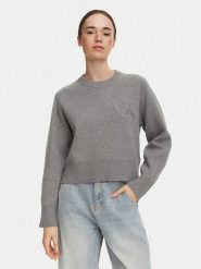 Calvin Klein Jeans Sweter LV047H320G Szary ciemny Regular Fit. Szare swetry Calvin Klein Jeans, m, bez wzorów, z bawełny, bez ramiączek. Za 569.99 zł.
