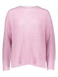 Vila Sweter w kolorze jasnoróżowym rozmiar: M. Różowe swetry Vila, m, bez wzorów, ze splotem, bez ramiączek. Za 96.14 zł.