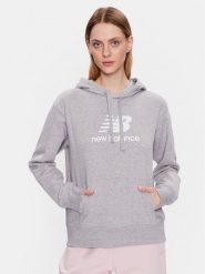 New Balance Bluza WT31533 Szary Relaxed Fit. Szare bluzy New Balance, s, bez wzorów, z syntetyku, bez kaptura. Za 219.99 zł.