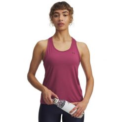 Damski tank top Under Armour Tech Knockout. Czerwone topy Under Armour, bez wzorów, bez kołnierzyka, bez ramiączek. Za 186.50 zł.