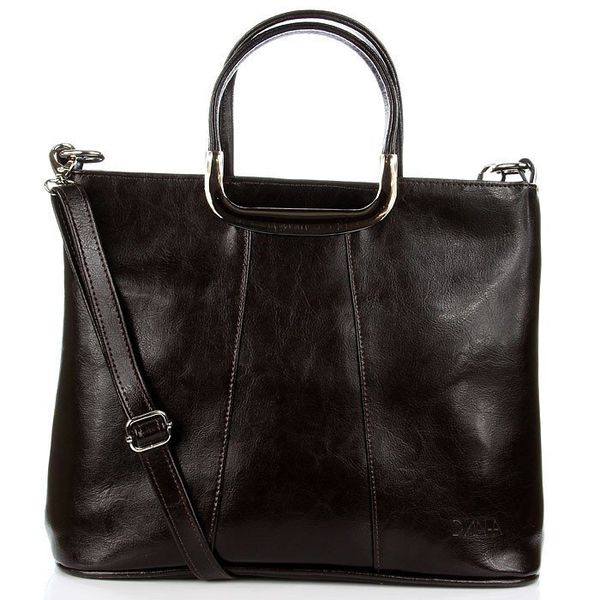 Torebka skórzana damska DAN-A T280 czekoladowa. Brązowe torebki klasyczne DAN-A, bez wzorów, ze skóry, bez dodatków. Za 349.99 zł.