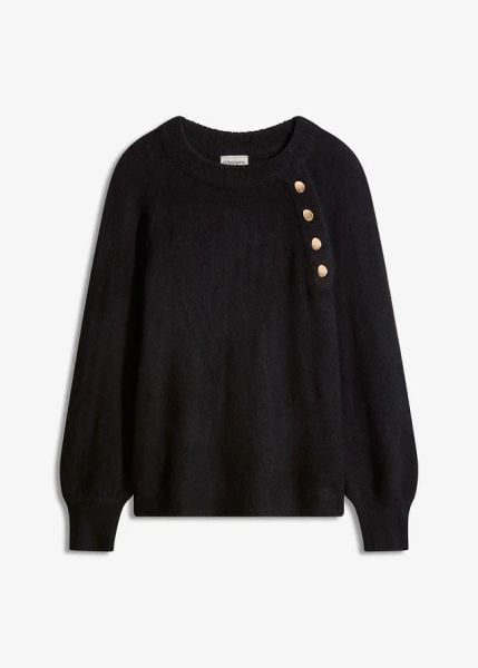 Sweter. Czarne swetry bonprix, bez wzorów, bez ramiączek. Za 109.99 zł.
