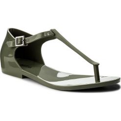 Sandały MELISSA - Honey III Ad 32308 Green 01457. Zielone klapki Melissa, bez wzorów, z materiału, bez obcasa, na obcasie, bez zapięcia. W wyprzedaży za 169.00 zł.