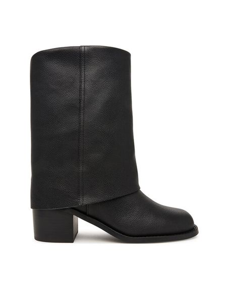 Aldo Botki Nolya 14183579 Czarny. Czarne botki Aldo, bez wzorów, ze skóry, bez obcasa, na słupku, bez zapięcia. Za 729.99 zł.