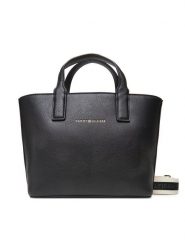 Tommy Hilfiger Torebka Th Logotape Mini Tote AW0AW17448 Czarny. Czarne torebki klasyczne TOMMY HILFIGER, bez wzorów, ze skóry, bez dodatków. Za 559.99 zł.