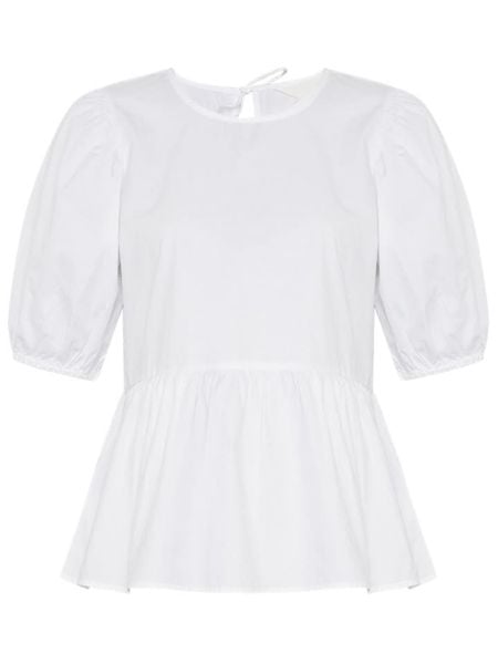 MOSS COPENHAGEN Bluzka "Kuana Petronia" w kolorze białym rozmiar: XL. Białe bluzki Moss Copenhagen, xl, bez wzorów, z bawełny, bez kołnierzyka, bez ramiączek. Za 105.38 zł.