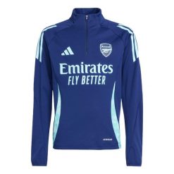 Bluza Arsenal Tiro 24 Training. Niebieskie bluzy Adidas, bez wzorów, z dresówki, bez kaptura. W wyprzedaży za 231.85 zł.