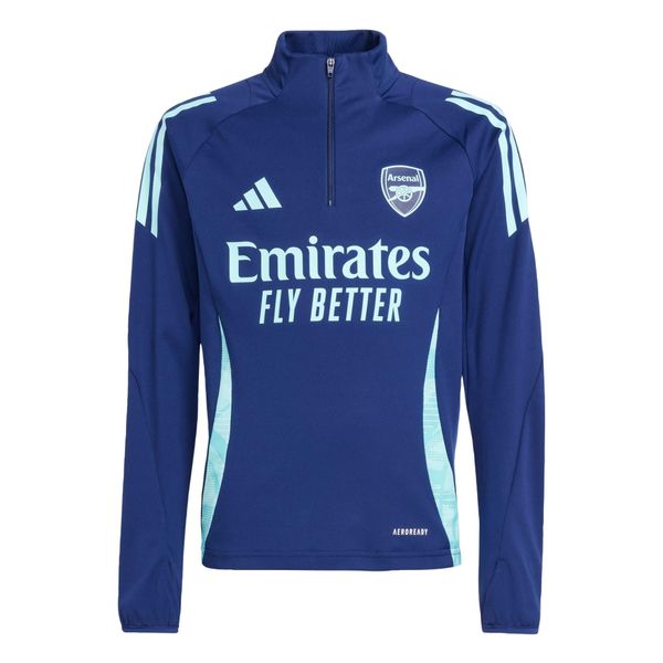 Bluza Arsenal Tiro 24 Training. Niebieskie bluzy Adidas, bez wzorów, z dresówki, bez kaptura. W wyprzedaży za 229.35 zł.