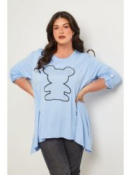 Curvy Lady Bluzka w kolorze błękitnym rozmiar: 48/50. Niebieskie bluzki Curvy Lady, bez wzorów, klasyczne, bez kołnierzyka, bez ramiączek. Za 96.83 zł.