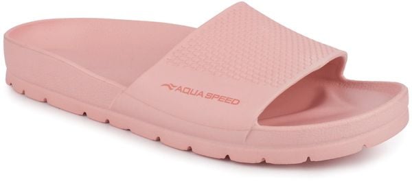 Klapki sportowe na basen plażę różowe AQUA SPEED. Czerwone klapki Aqua-Speed, bez wzorów, z materiału, bez obcasa. Za 59.90 zł.