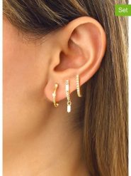 Miu Silver Pozłacane kolczyki (3 szt.) z cyrkoniami rozmiar: onesize. Szare kolczyki Miu Silver, z cyrkonią, pozłacane. Za 113.99 zł.