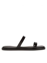 Calvin Klein Klapki Jelly HW0HW02417 Czarny. Czarne klapki Calvin Klein, bez wzorów, ze skóry, bez obcasa. Za 189.99 zł.