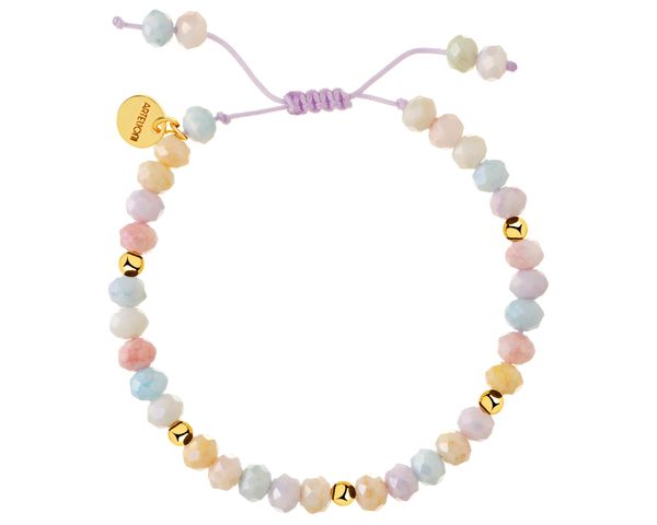 Bransoletka z mosiądzu pozłacana ze szklanymi detalami. Bransoletki Artelioni, pozłacane. Za 89.00 zł.