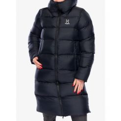 Płaszcz damski Haglofs Long Mimic Parka. Czarne parki Haglöfs, bez wzorów, bez kaptura. Za 969.99 zł.