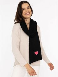 Zwillingsherz Szal "Heart" w kolorze czarnym - 35 x 48 cm rozmiar: onesize. Czarne szaliki Zwillingsherz, bez wzorów, z materiału. Za 139.54 zł.