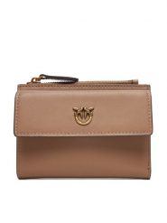 PINKO Duży Portfel Damski Compact Wallet AI 25-26 PCPL 103612 A29Q Beżowy. Brązowe portfele Pinko, bez wzorów, ze skóry. Za 749.99 zł.