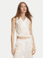 Marella Bluzka Kriss 2513161162 Biały Regular Fit. Białe bluzki Marella, bez wzorów, ze lnu, bez kołnierzyka, bez ramiączek. Za 479.99 zł.