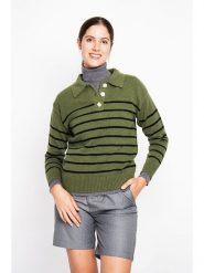 ASSUILI Sweter w kolorze zielono-czarnym rozmiar: 38. Czarne swetry Assuili, bez wzorów, bez ramiączek. Za 113.99 zł.