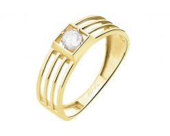 Złoty pierścionek z cyrkonią. Żółte pierścionki Apart, z cyrkonią, złote. Za 2,119.00 zł.