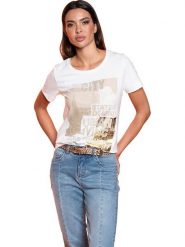 Heine Koszulka w kolorze białym rozmiar: 36. Białe bluzki Heine, bez wzorów, bez kołnierzyka, bez ramiączek. Za 65.38 zł.