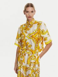 Dolce&Gabbana Koszula F5S01T HI1TK Żółty Regular Fit. Żółte koszule Dolce&Gabbana, s, bez wzorów, z jedwabiu, bez kołnierzyka, bez ramiączek. Za 4,369.00 zł.
