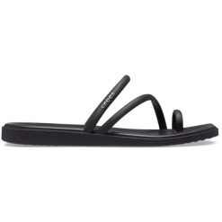 Crocs Sandały damskie Miami Toe Loop Sandal. Czarne sandały Crocs, bez wzorów, sportowe, bez obcasa, bez zapięcia. Za 179.96 zł.