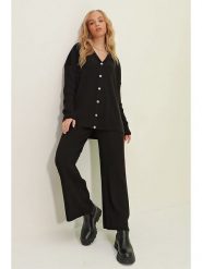 Trend Alacati 2-częściowy zestaw w kolorze czarnym rozmiar: onesize. Czarne swetry Trend Alacati, bez wzorów, ze splotem, bez ramiączek. Za 110.55 zł.
