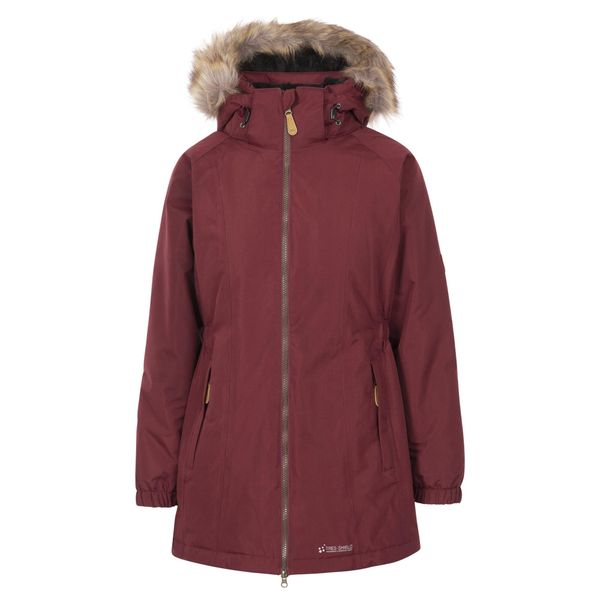 Kurtka Parka Damska Z Długimi Rękawami. Czerwone parki Trespass, l, z futra, z kapturem. Za 227.99 zł.